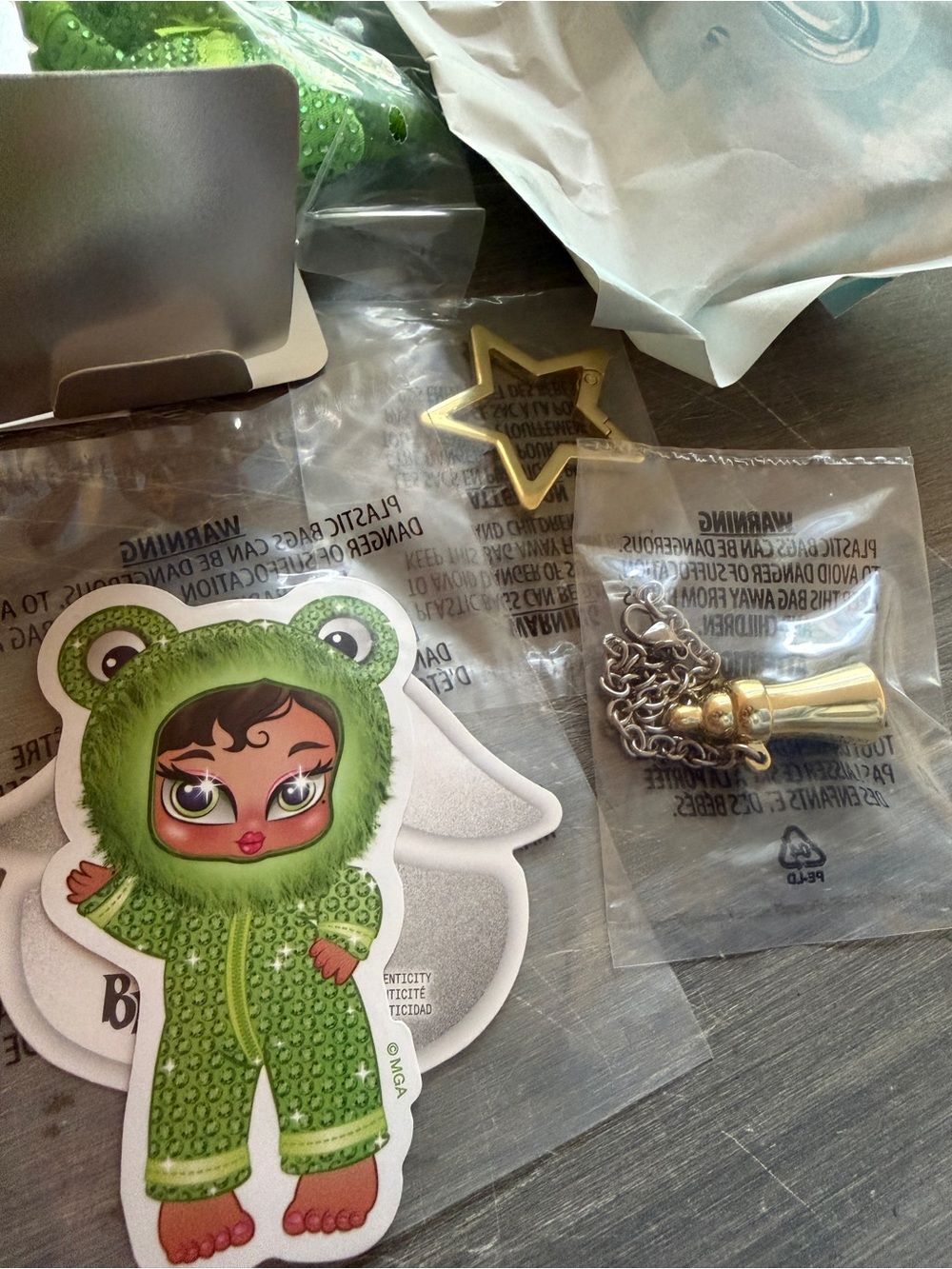 Bratz Bratziez Green Bling Frog Yazmin plush doll keychain